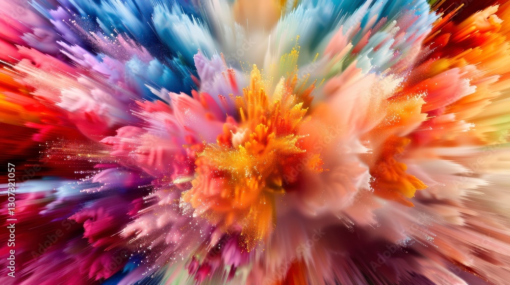 Multicolored Powder Explosion with Gold Glitter Multicolored Powder Explosion with Gold Glitter
