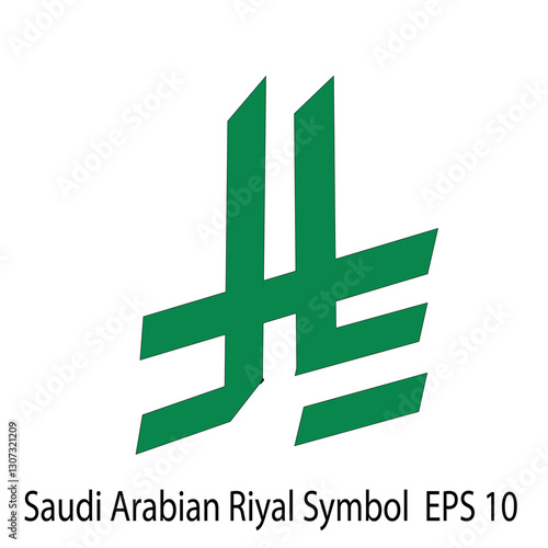 Saudi Arabia currency new symbol on white background