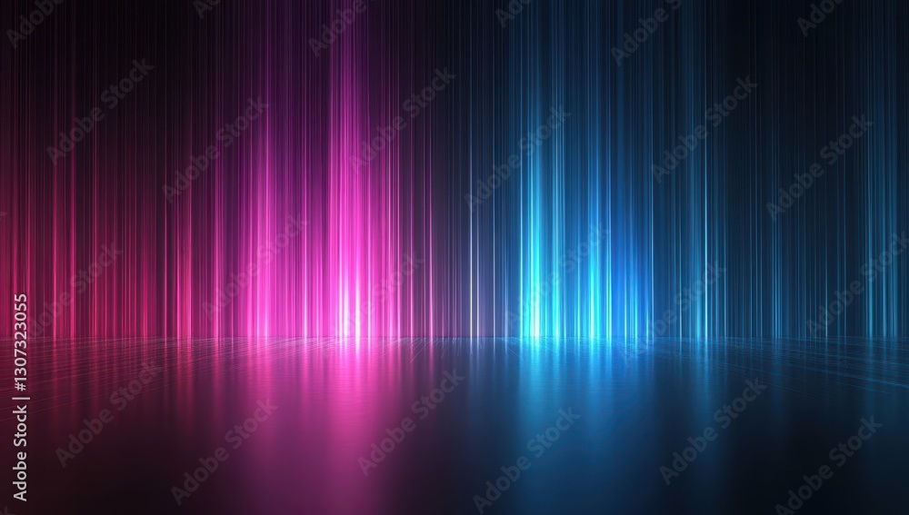 Vibrant Abstract Background with Vertical Stripes of Blue and Pink Light Reflecting on Dark Surface for Artistic and Creative Projects Vibrant Abstract Background with Vertical Stripes of Blue and Pink Light Reflecting on Dark Surface for Artistic and Creative Projects