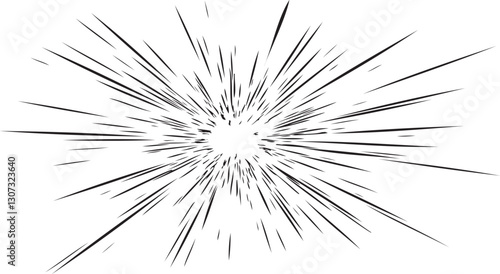 Circular starburst explosion texture. Distressed uneven grunge background. Abstract vector illustration. Overlay to create interesting effect and depth. Isolated on white background.

