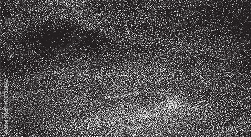 Snow, stars, twinkling lights, rain drops on black background. Abstract vector noise. Small particles of debris and dust. Distressed uneven grunge overlay.