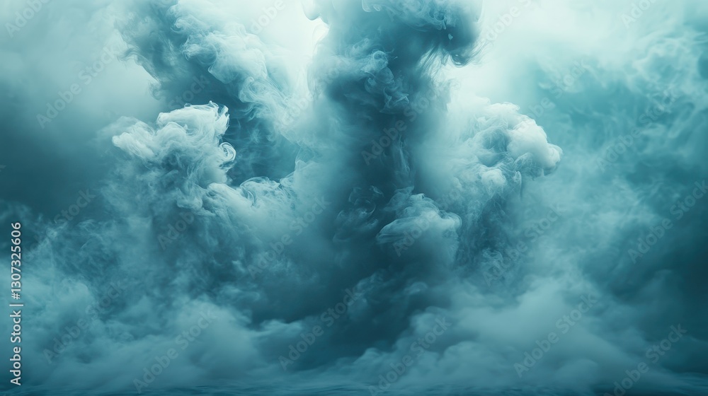 Fototapeta premium Abstract Teal Ocean Waves Dramatic Stormy Sea