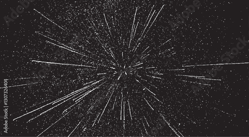 Circular starburst explosion texture. Distressed uneven grunge background. Abstract vector illustration. Overlay to create interesting effect and depth. Isolated on white background.
