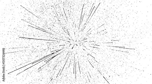 Circular starburst explosion texture. Distressed uneven grunge background. Abstract vector illustration. Overlay to create interesting effect and depth. Isolated on white background.
