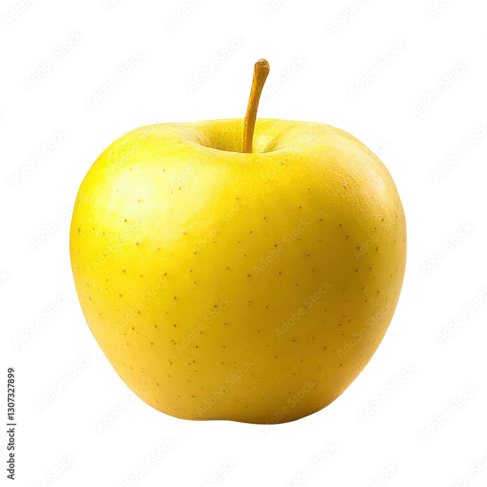 Yellow apple full depth isolated on transparent background Yellow apple full depth isolated on transparent background