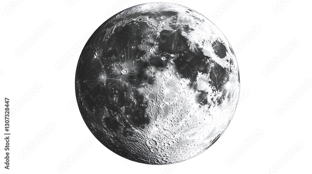 Full Moon, Grayscale Image Full Moon, Grayscale Image