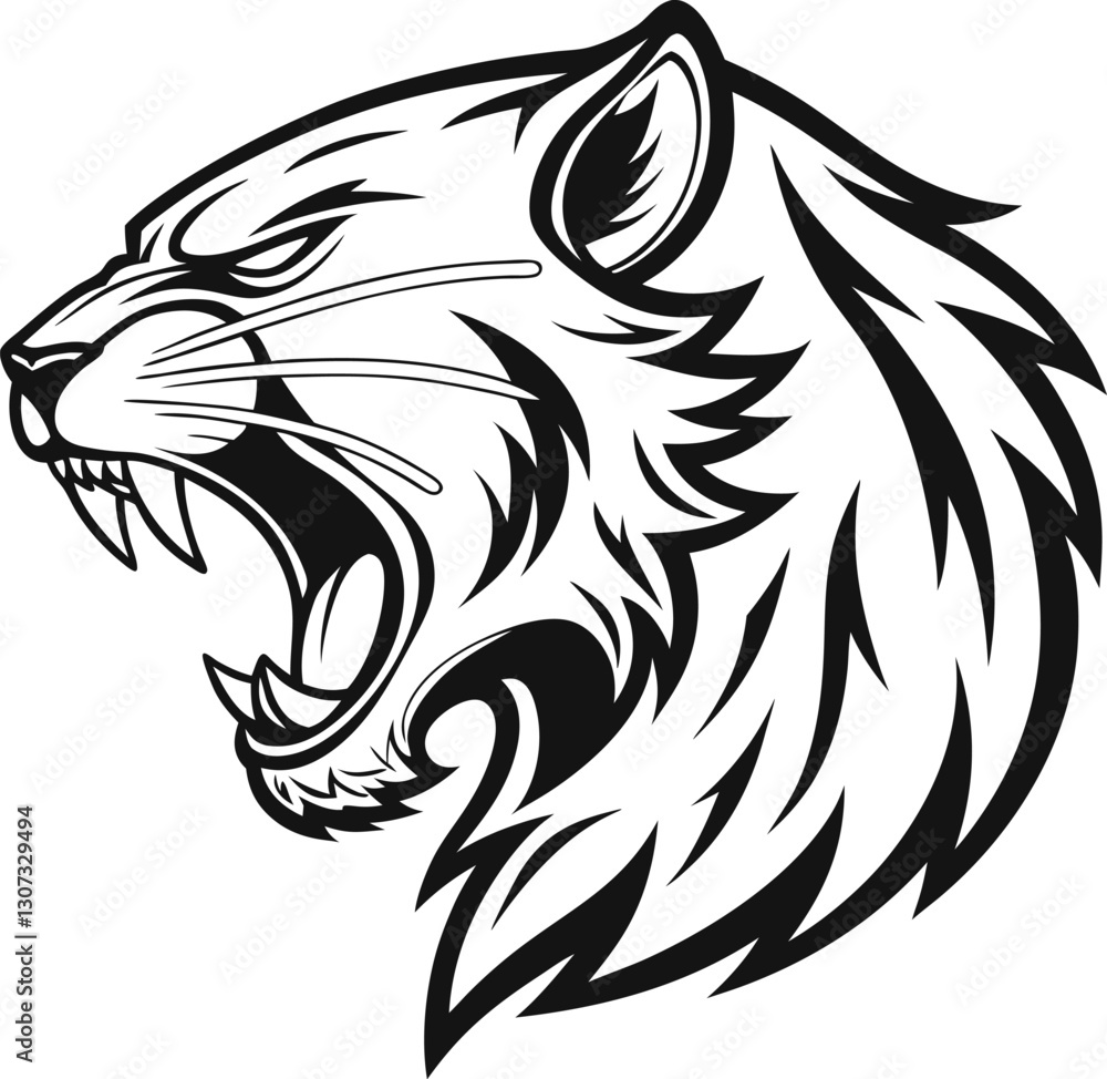Obraz premium atiger--roaring-angry-tiger--tiger-head--mascot--t (1).eps