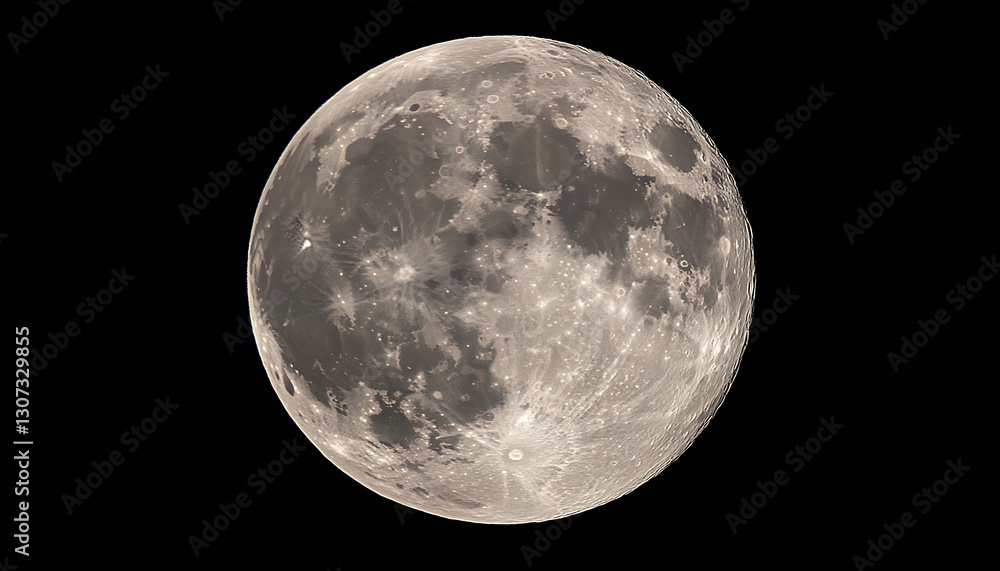 Obraz premium Full Moon in Dark Sky