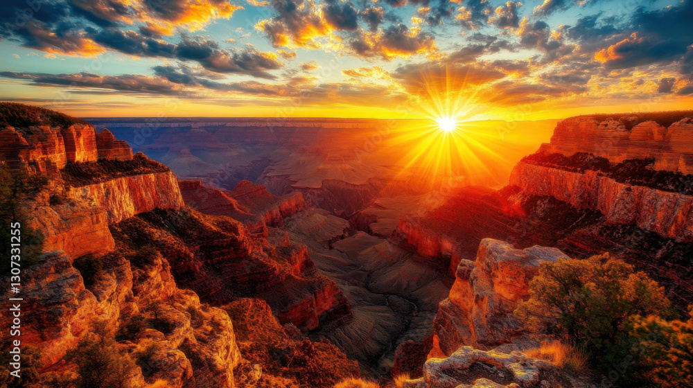 Obraz premium A breathtaking sunset over the Grand Canyon