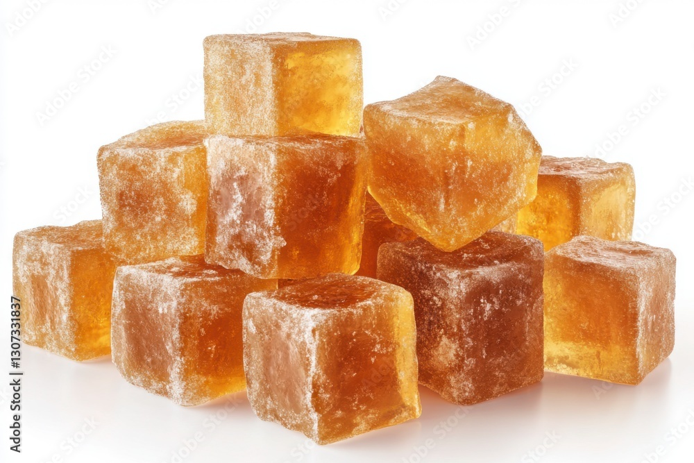 Sugar cubes or caramel on white background Sugar cubes or caramel on white background