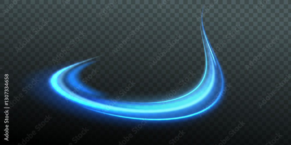 Soft blue glowing curved lines. 3D vector glossy waves. Air effect. isolated on transparent background. Soft blue glowing curved lines. 3D vector glossy waves. Air effect. isolated on transparent background.