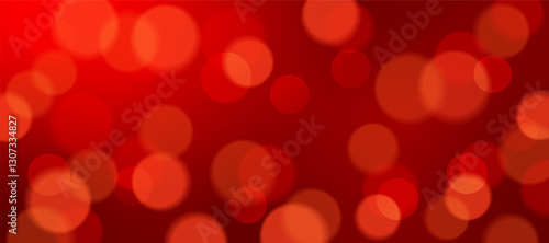 Red Bokeh Light Background. Banner. Wallpaper. Vector Illustration