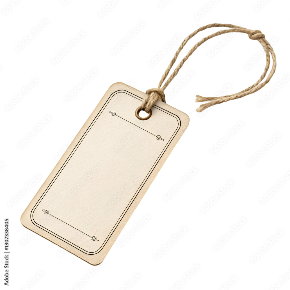 Fototapeta premium Blank Gift Tag with String isolated on white background