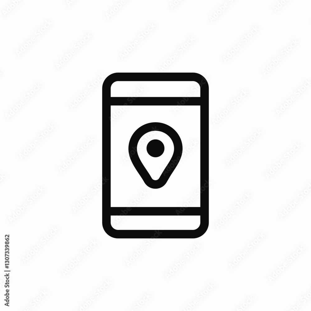 Mobile location navigation icon vector sign Mobile location navigation icon vector sign