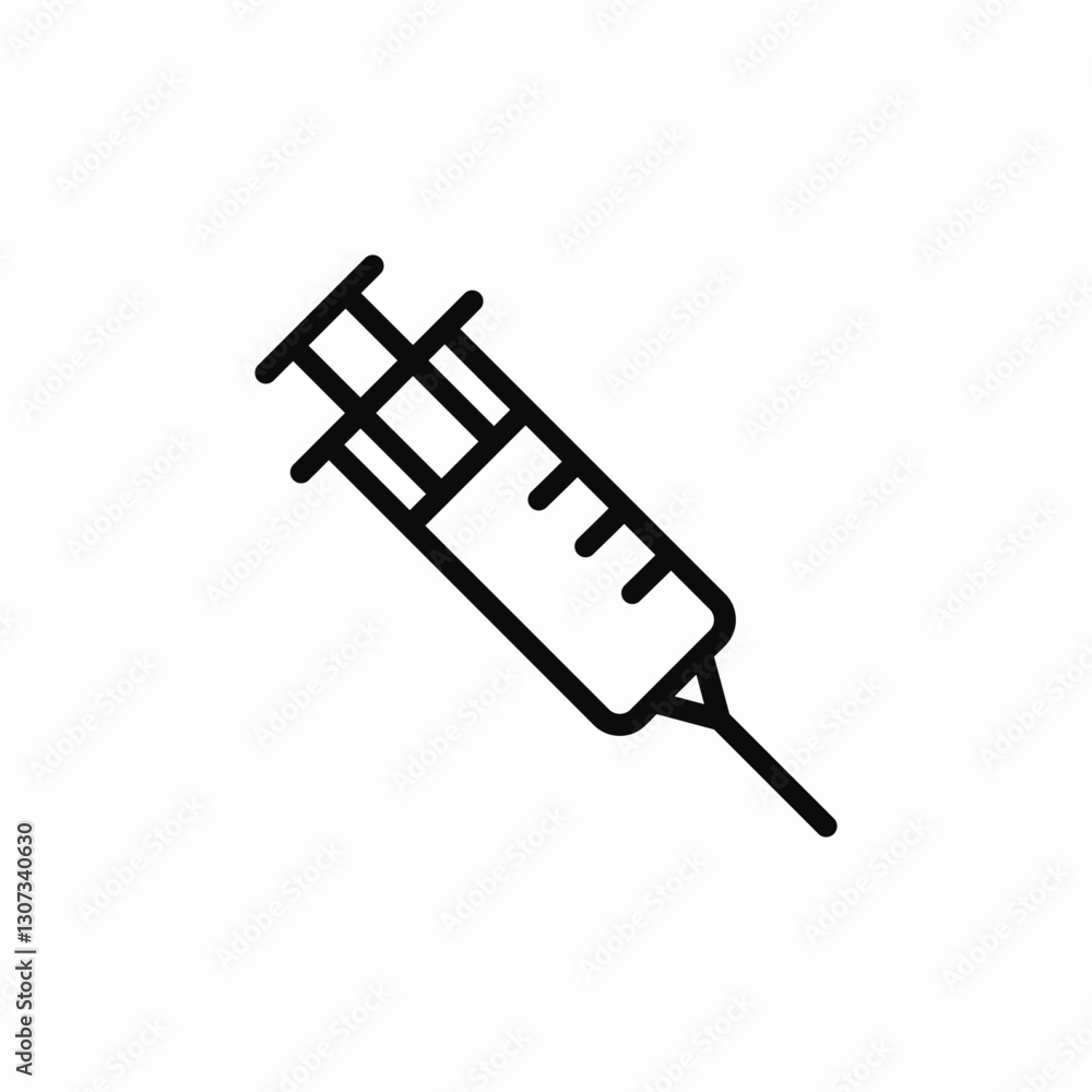 Syringe medical injection icon vector sign Syringe medical injection icon vector sign