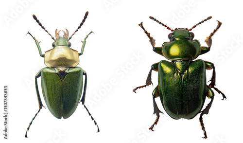 Wallpaper Mural The scarab beetle known as Protaetia metallica is pictured on a plain white background Torontodigital.ca