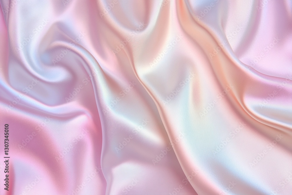 Obraz premium Delicate pastel gradient flows across a satin-like surface, reflecting soft golden light