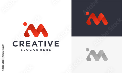 Fotografie initial im vector logo