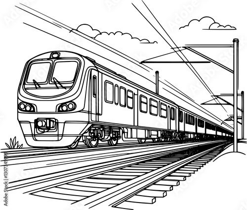 commuter line, train on the railway