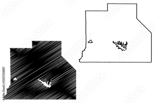 Jackson County, Louisiana (U.S. county, United States of America, USA, U.S., US) map vector illustration, scribble sketch Jackson Parish map