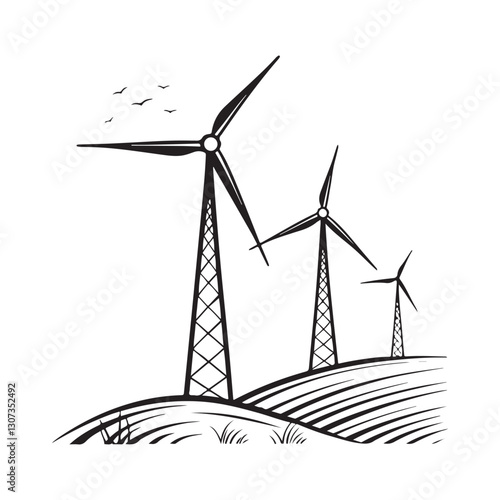 wind turbines on the beach