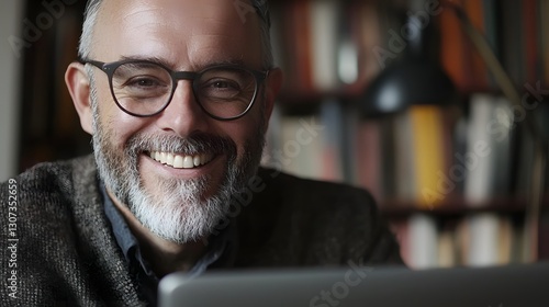 Confident Business Leader Reviewing Success Strategies and Plans on Laptop in Professional Office Environment Demonstrating Determination Focus and Towards Achieving Growth and Progress