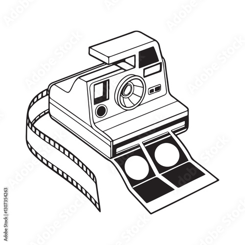 vintage photo camera and film