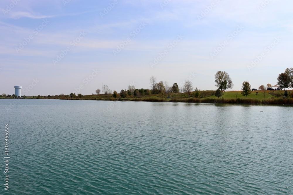 A beautiful lake in the countryside on a sunny day. A beautiful lake in the countryside on a sunny day.
