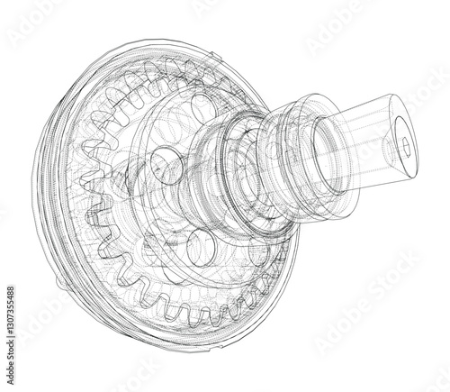 Wave Reducer. Vector illustration, 3d render