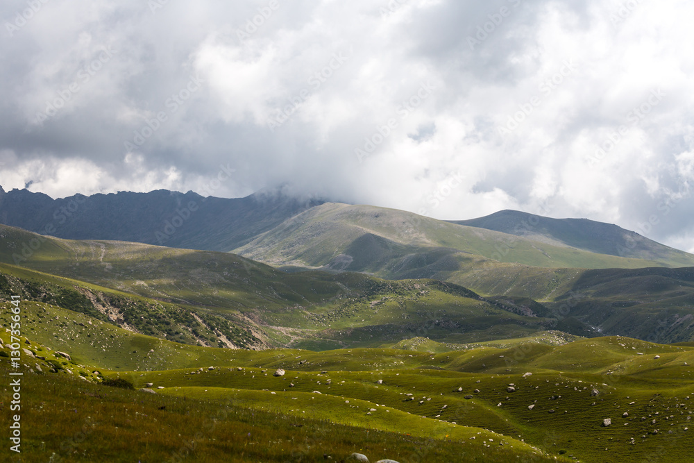 Fototapeta premium View of Tianshan Mountains in Kyrgyzstan