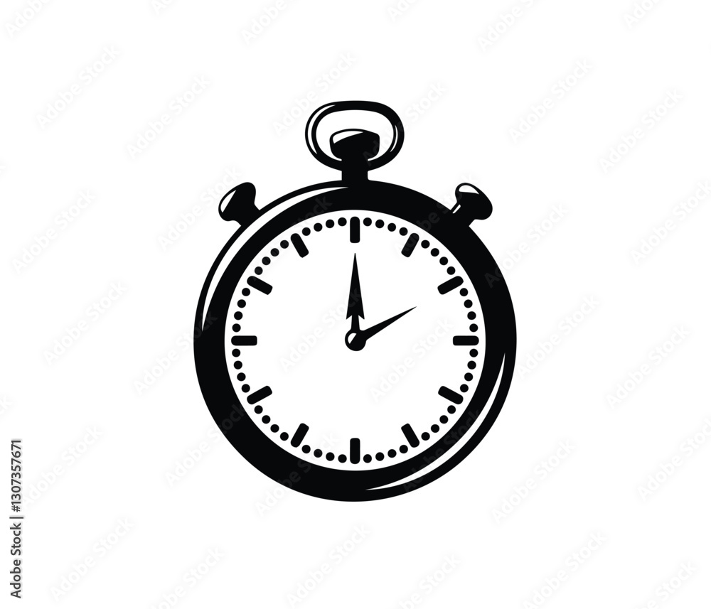 Classic Stopwatch Illustration for Time Management Classic Stopwatch Illustration for Time Management
