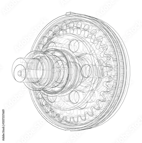 Wave Reducer. Vector illustration, 3d render