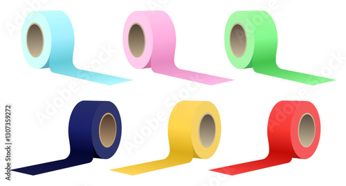 カラーテープのイラストセット