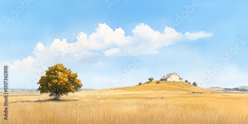 an oak tree and building on...