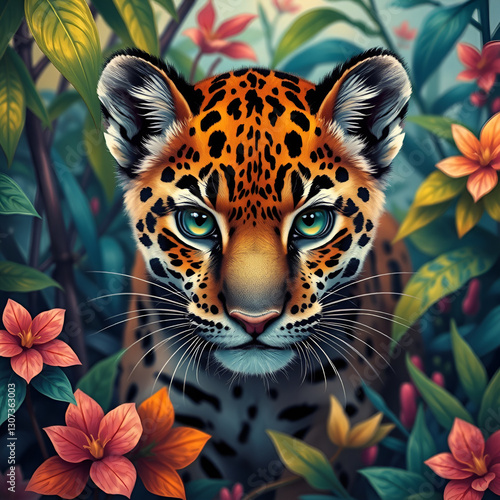 Little leopard in the jungle 