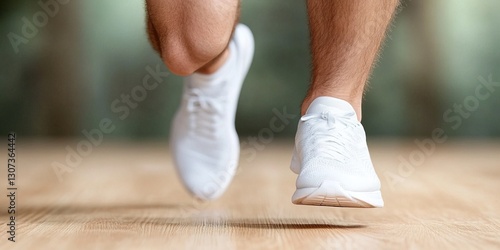 running shoes in motion.