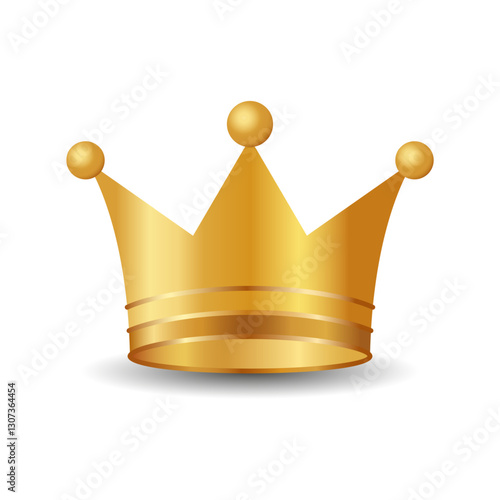 Golden crown on a white background