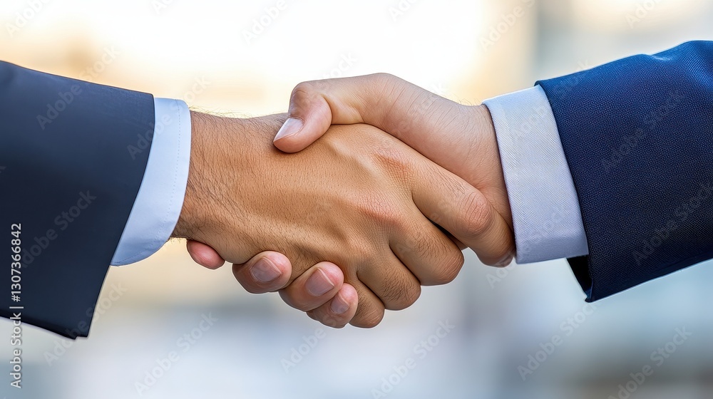 Professional Handshake In Modern Office Setting Professional Handshake In Modern Office Setting