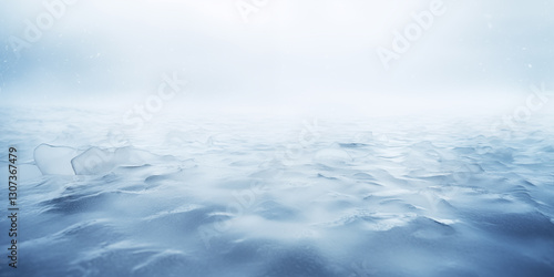 Wallpaper Mural A serene and tranquil icy landscape with soft blue tones and a foggy atmosphere. Torontodigital.ca
