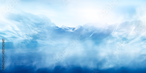 Wallpaper Mural A serene landscape showcasing soft blue hues of water and misty mountains. Torontodigital.ca