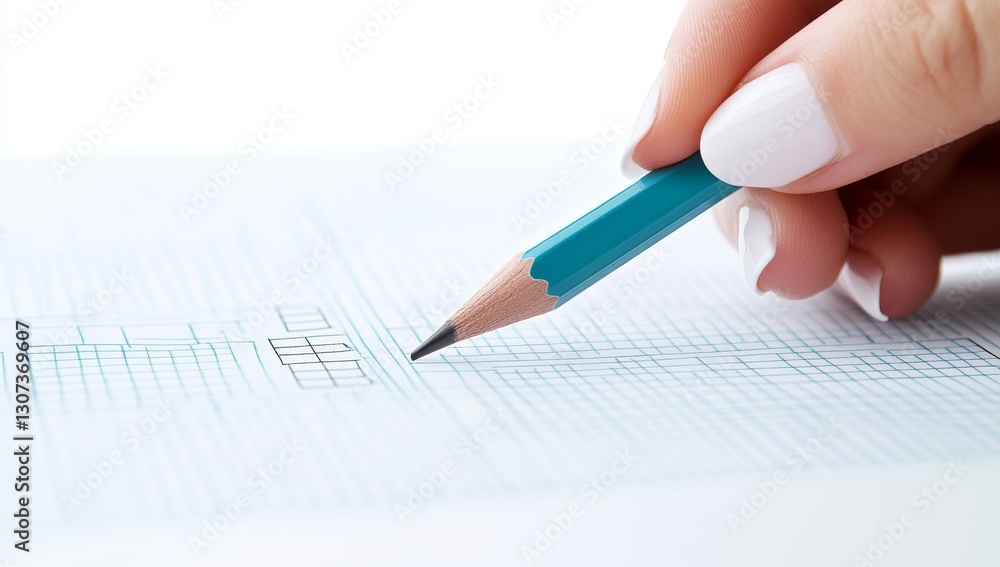 A person finishes filling out a survey form, using a pencil to check a box marked with a yellow checkmark, highlighting the process of form completion. This represents survey feedback, business A person finishes filling out a survey form, using a pencil to check a box marked with a yellow checkmark, highlighting the process of form completion. This represents survey feedback, business