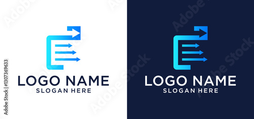 Abstract vector technology based data document logo illustration design.