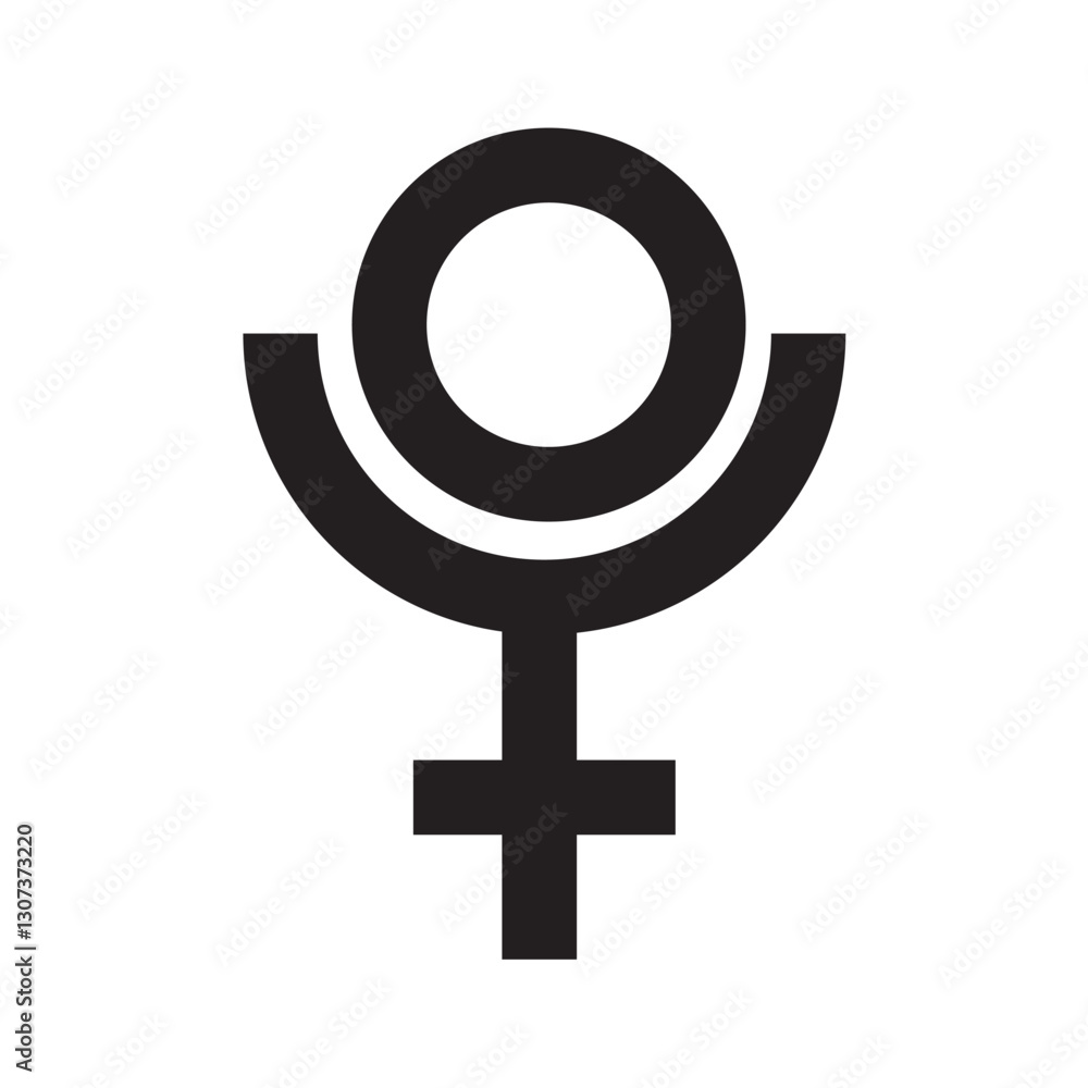 Pluton alchemy planet icon. Vector image
Pluton alchemy planet icon. Vector image
