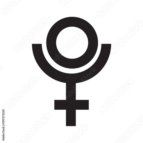 Pluton alchemy planet icon. Vector image
