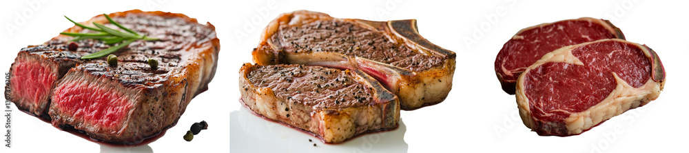 An isolated slice of raw beef entrecote, cut to perfection, is featured on a transparent png image An isolated slice of raw beef entrecote, cut to perfection, is featured on a transparent png image