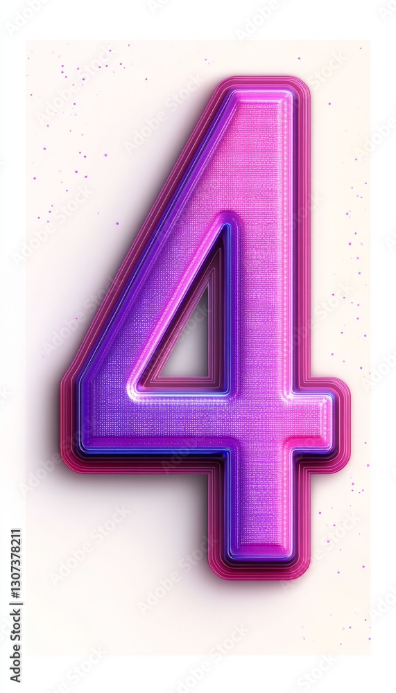 3D Pink Purple Number Four Graphic Design 3D Pink Purple Number Four Graphic Design