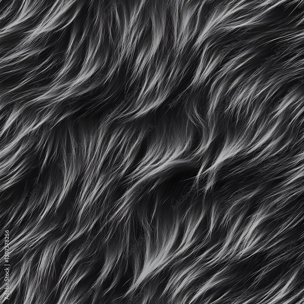 An abstract monochrome texture featuring flowing, wispy lines in shades of gray and black. The pattern suggests fur or hair, with a flowing and irregular arrangement. An abstract monochrome texture featuring flowing, wispy lines in shades of gray and black. The pattern suggests fur or hair, with a flowing and irregular arrangement.