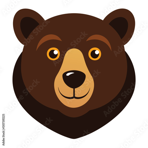 brown bear head vector icon