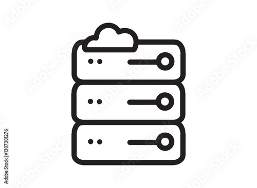 Set of an Web Development Cloud Server Icon