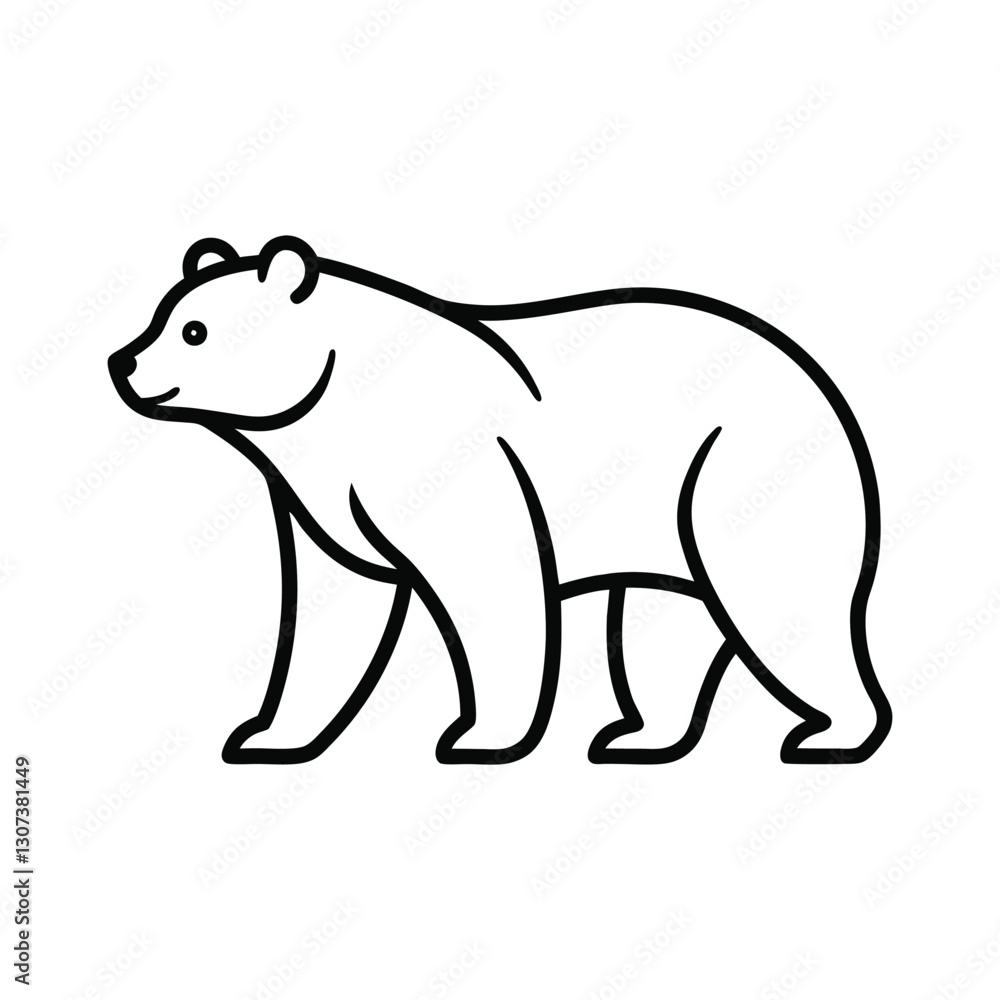 Fototapeta premium vector line art illustration of a bear